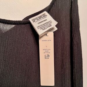 NWT PINK Women’s Sz L Black shift dress
